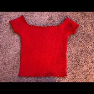 Hollister Red Scrunched Top